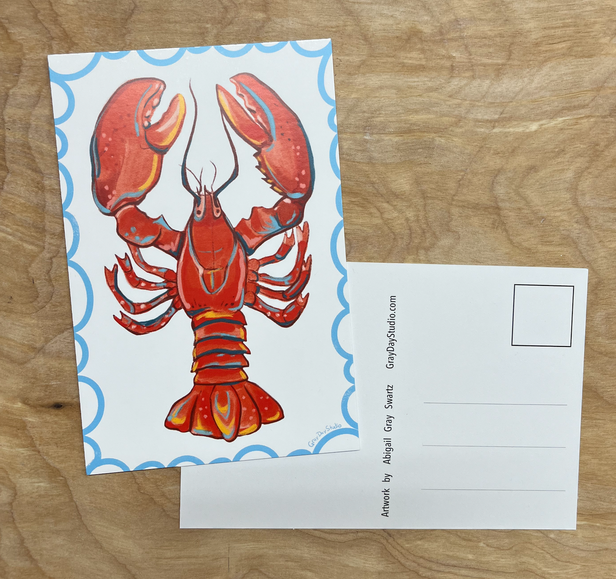 Lobster Postcard, Illustrated postcard --Greeting Card
