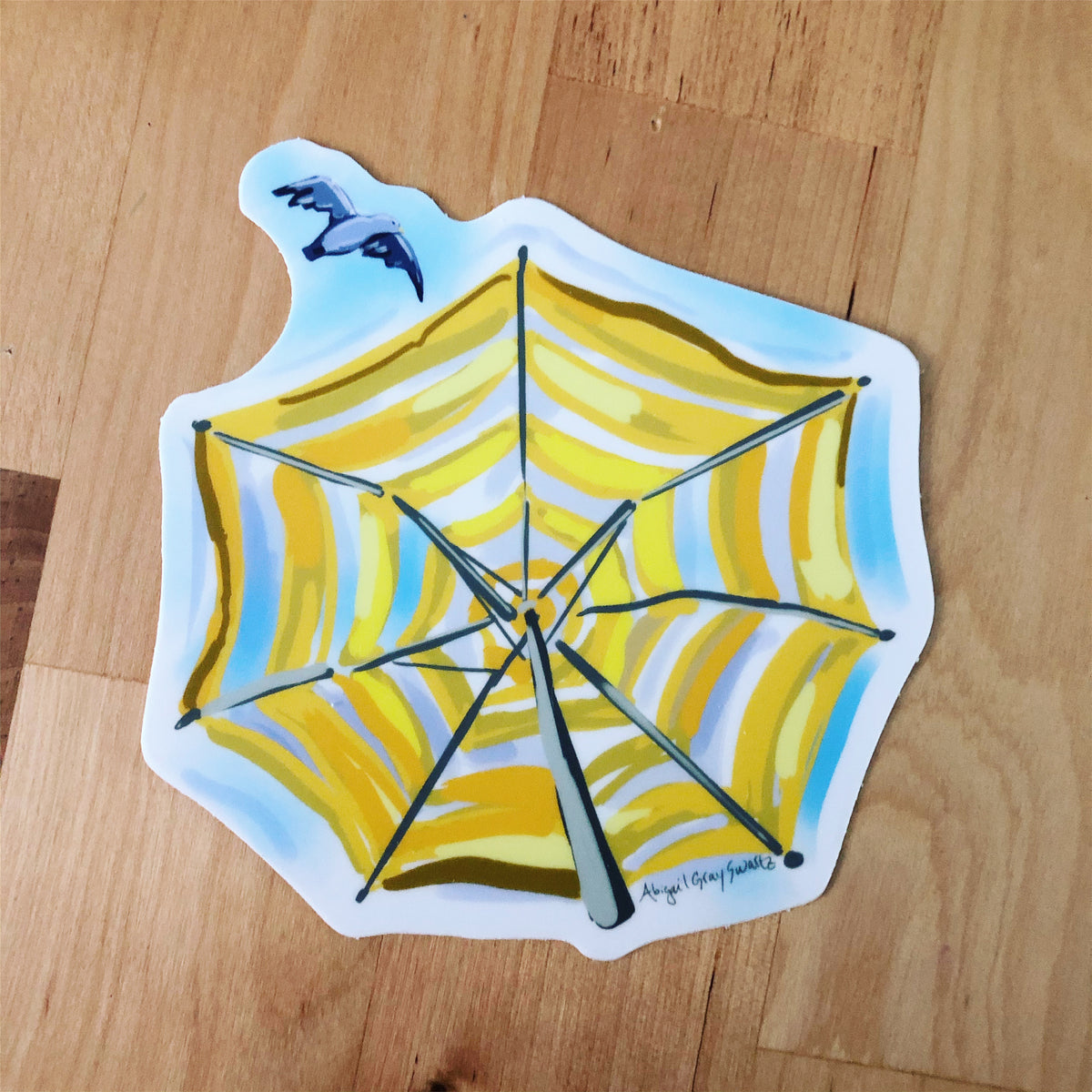 Beach Umbrella, summertime STICKER, waterbottle, laptop decoration- Stickers &amp; Magnets