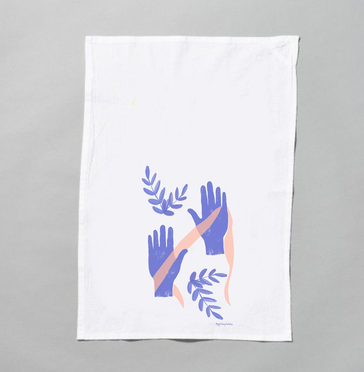 Set of 3 Tea towels, Flour sack screen print tea towel, by Abigail Gray Swartz