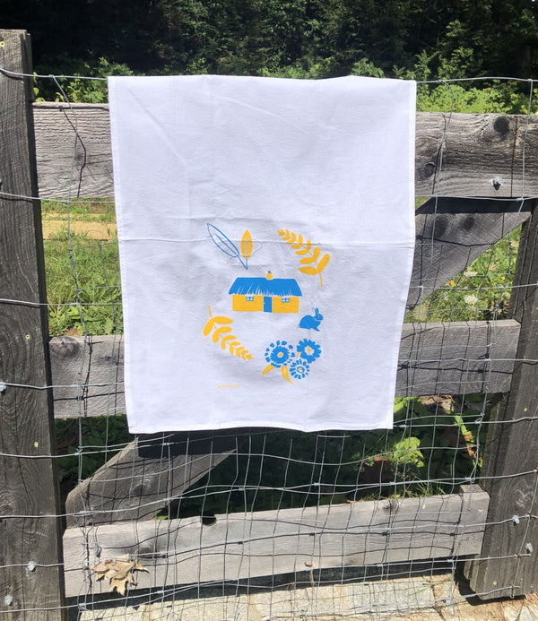 Embroidered Bee Tea Towel Set of 4 19x28