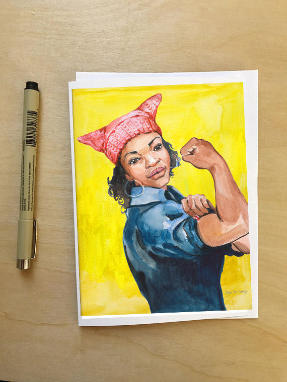Rosie, Women&#39;s March New Yorker Cover--Greeting Card