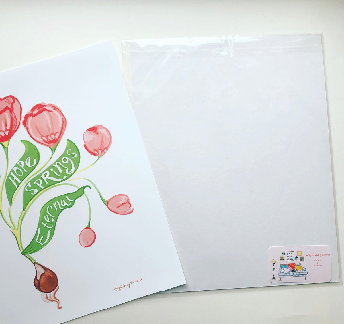 Joyful tulip print || watercolor floral print--Print