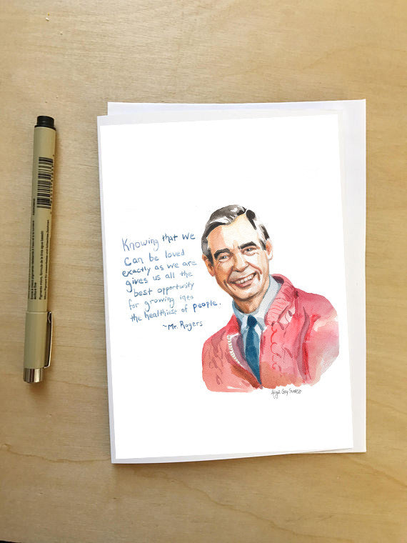 Mr Rogers Portrait--Greeting Card