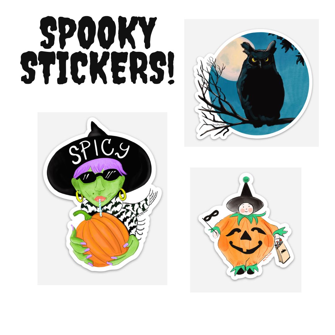 Owl, Halloween STICKER, woodland creature- Stickers &amp; Magnets