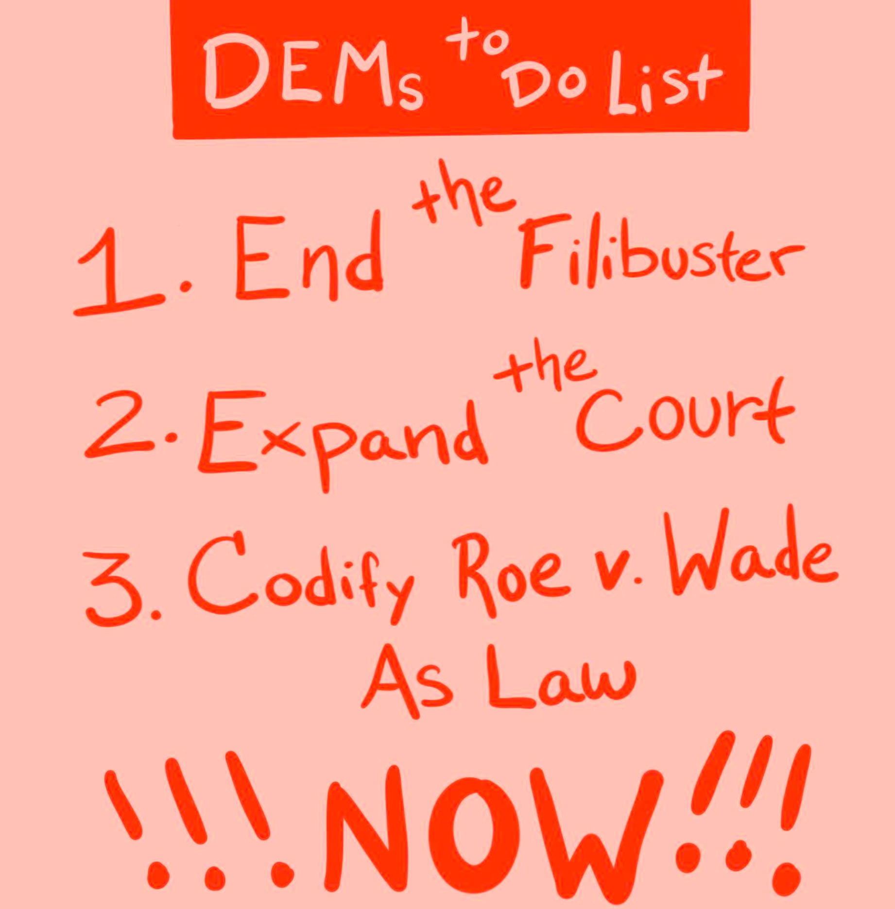 Dems to do list: Protect reproductive rights.