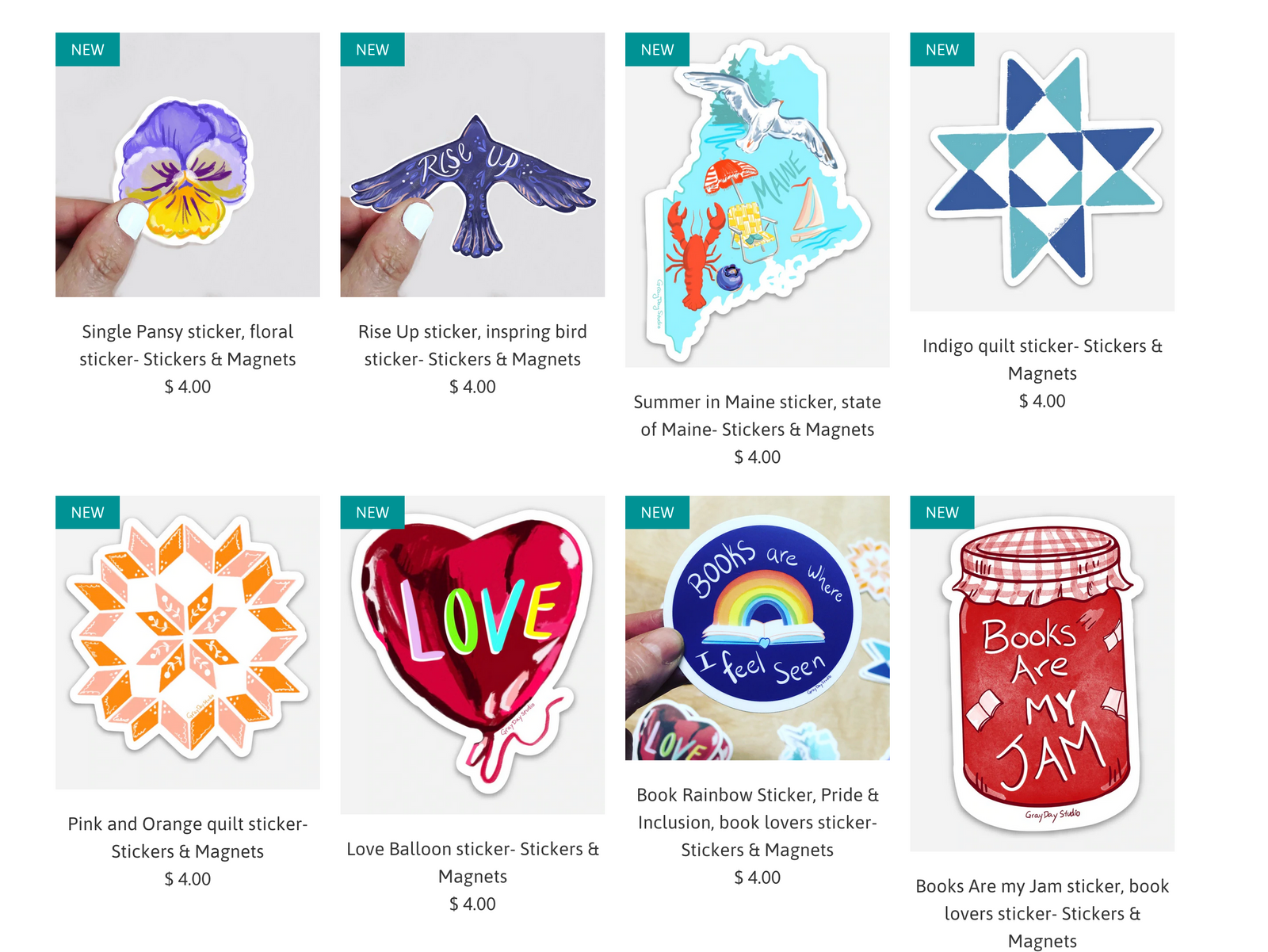 8 New Stickers for Spring!