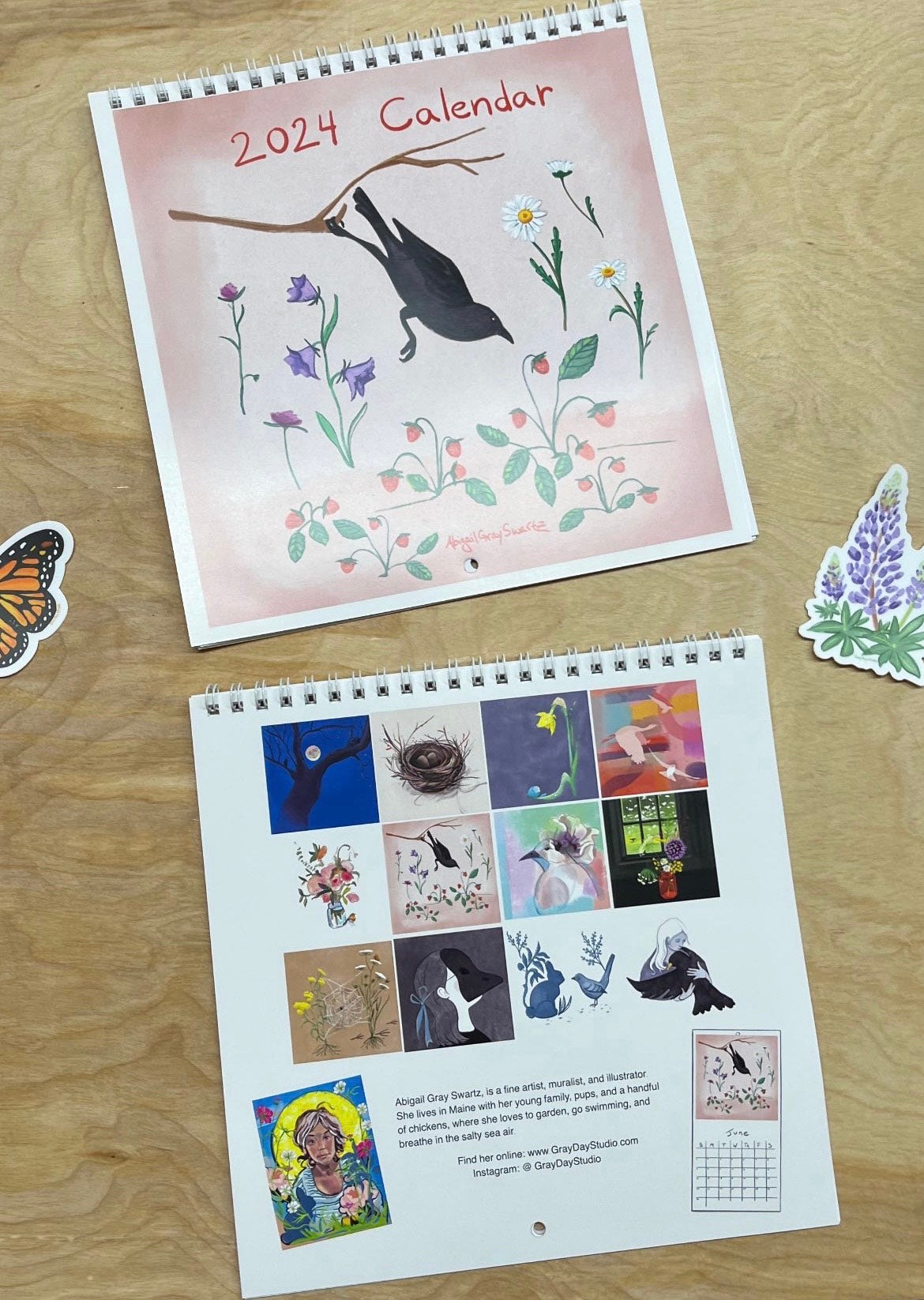 SALE: A Story for the Birds, 2024 Wall calendar  || by Abigail Gray Swartz