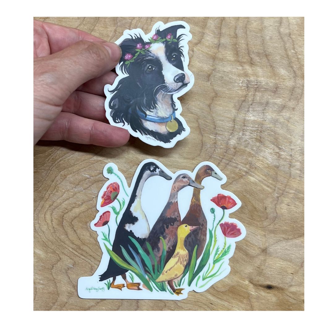 Collie Dog Sticker, animal STICKER, farmyard Sheep Dog- Stickers &amp; Magnets