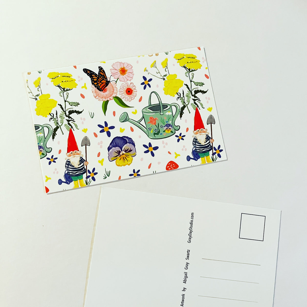 Garden Gnome Pattern postcard --Greeting Card