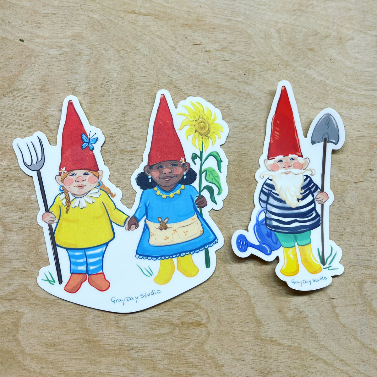 Lady Garden Gnomes sticker, Gardening sticker- Stickers &amp; Magnets