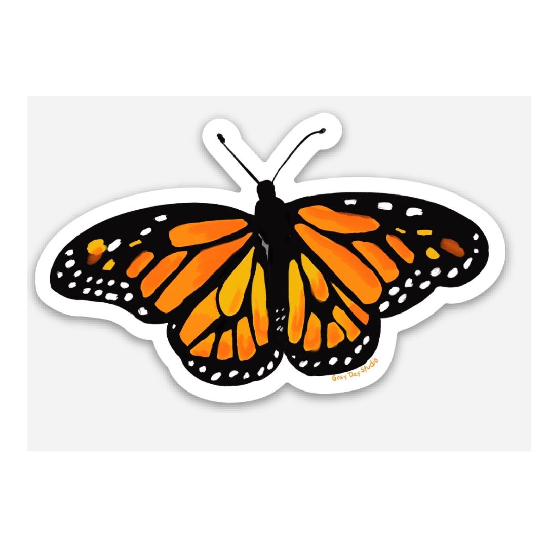 Monarch Butterfly STICKER, waterbottle, laptop decoration- Stickers & -  GrayDayStudio