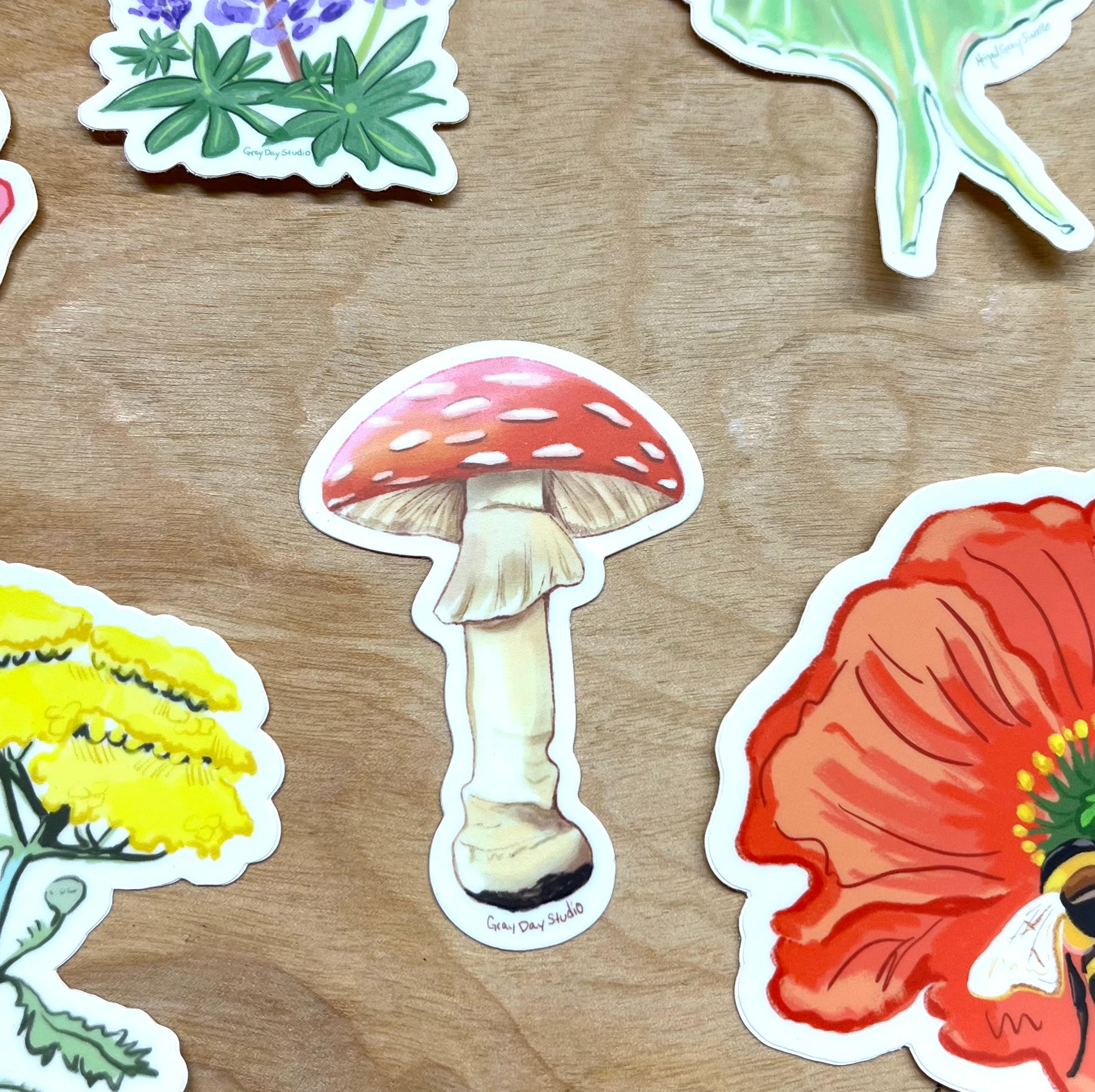 Mushroom Magnet - Stickers & Magnets - GrayDayStudio
