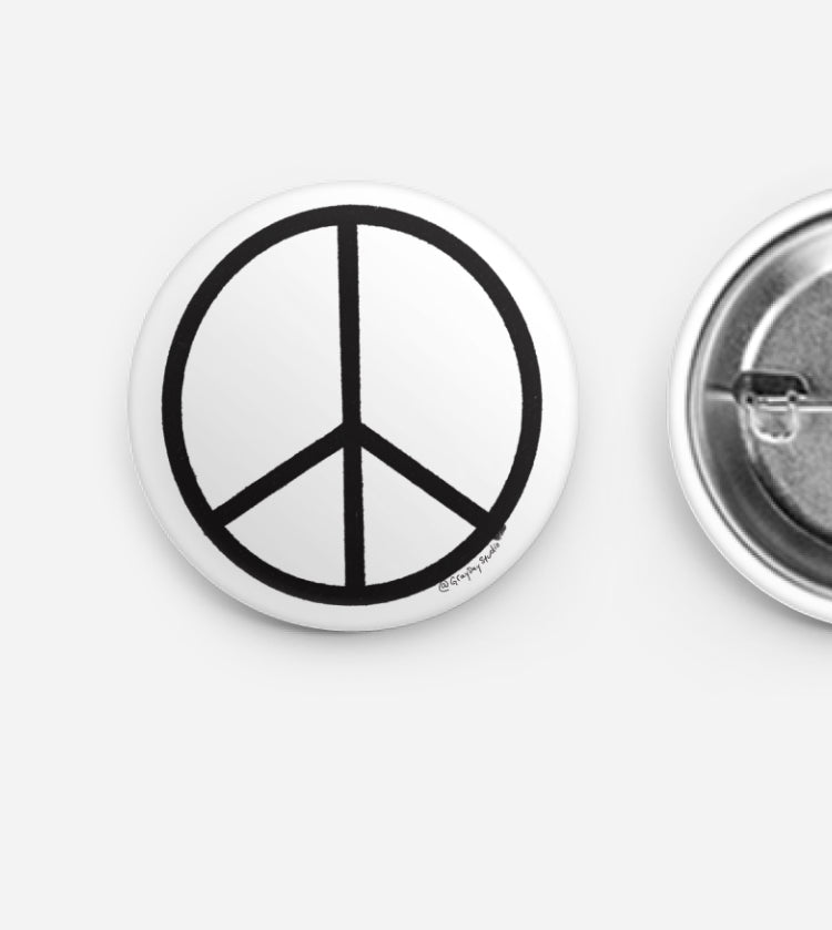 Black Peace Sign, Pin Swag, button- Pins