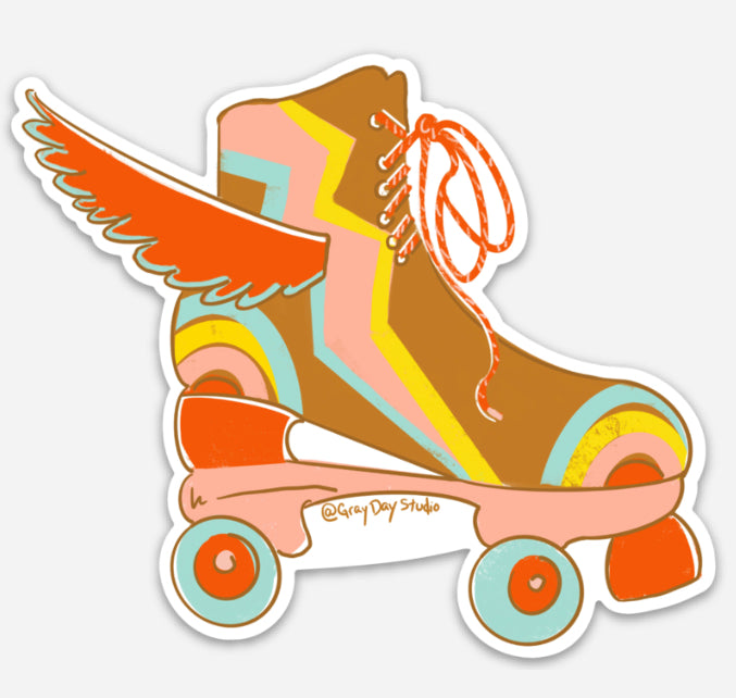 Roller skate STICKER, waterbottle, laptop decoration- Stickers & Magne -  GrayDayStudio