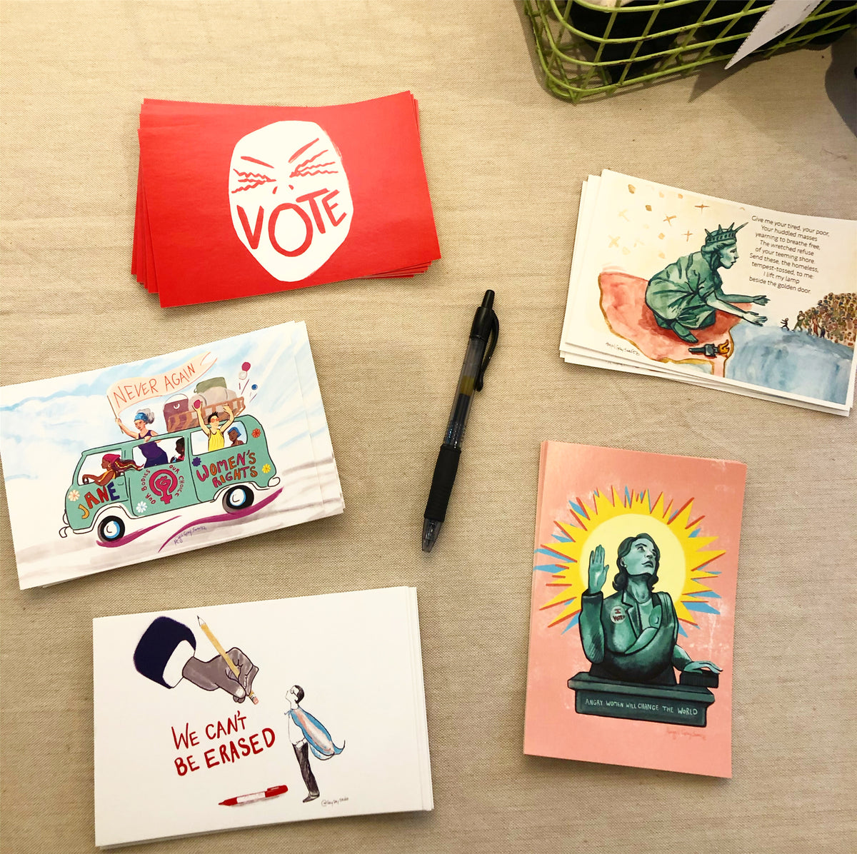 Postcard writing party package! political postcards, write your representatives--Greeting Card