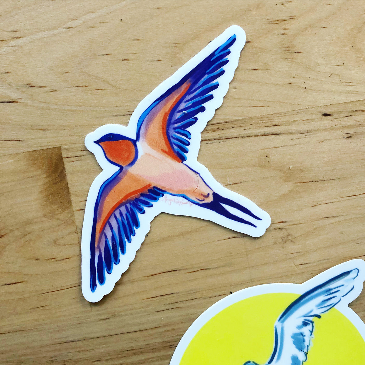 swallow bird sticker, barn swallow sticker, bird sticker by Gray Day Studio