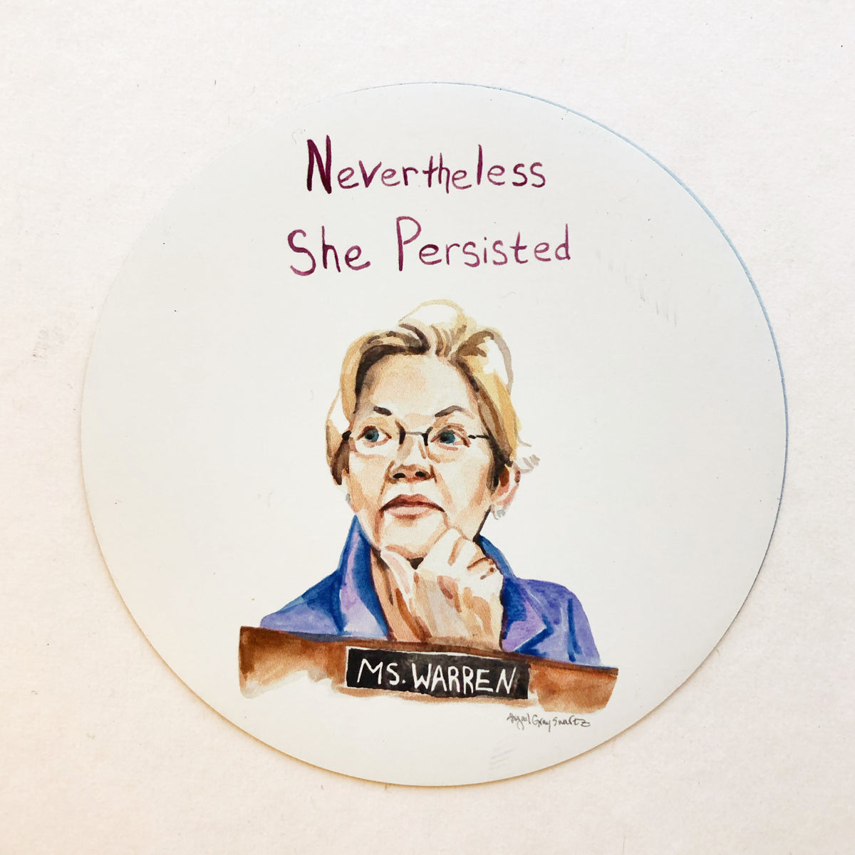 Elizabeth Warren, Nevertheless, she Persisted - MAGNET, inspiring quote- stickers &amp; magnets
