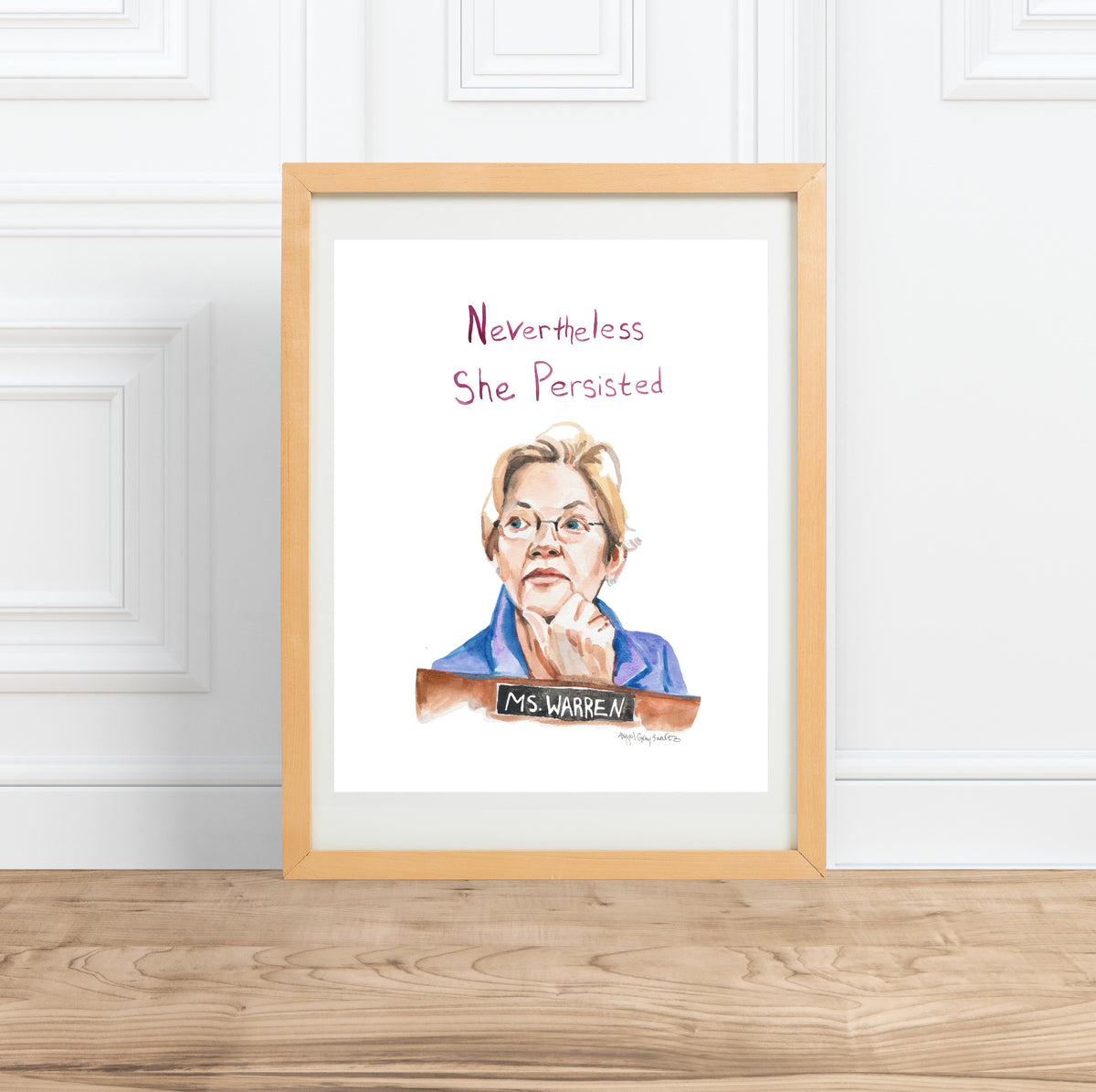 Elizabeth Warren inspiring Portrait || Nevertheless She Persisted--Print