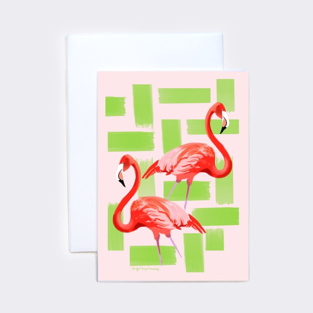Flamingos Card -Greeting Card