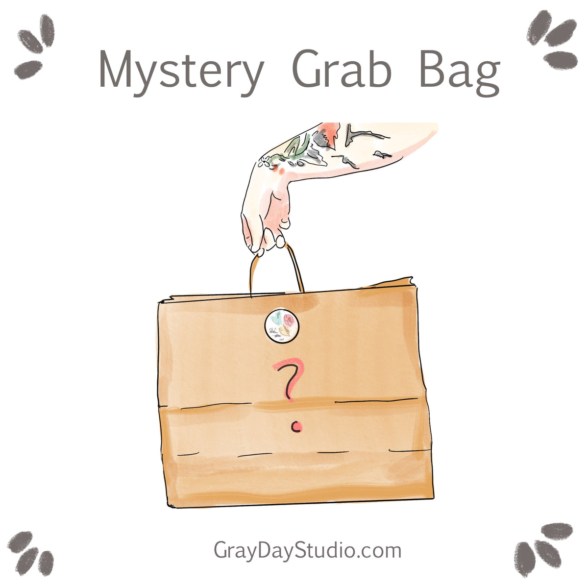 Mystery bag, discount deal including stickers, postcards, cards and more