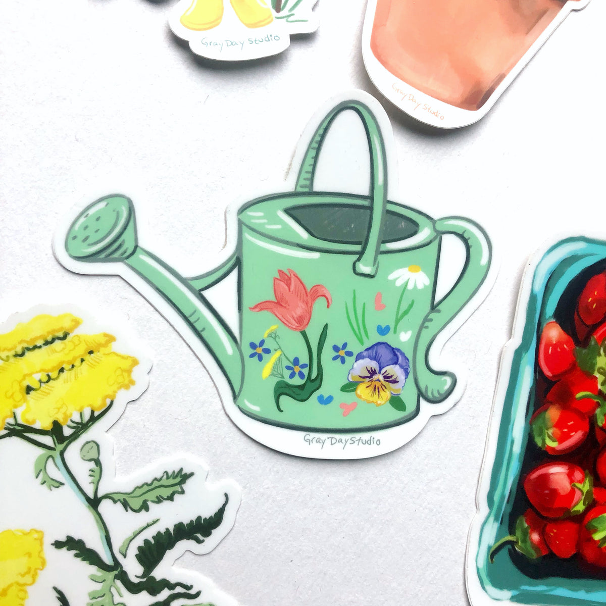 Strawberry Harvest sticker, Gardening sticker- Stickers &amp; Magnets