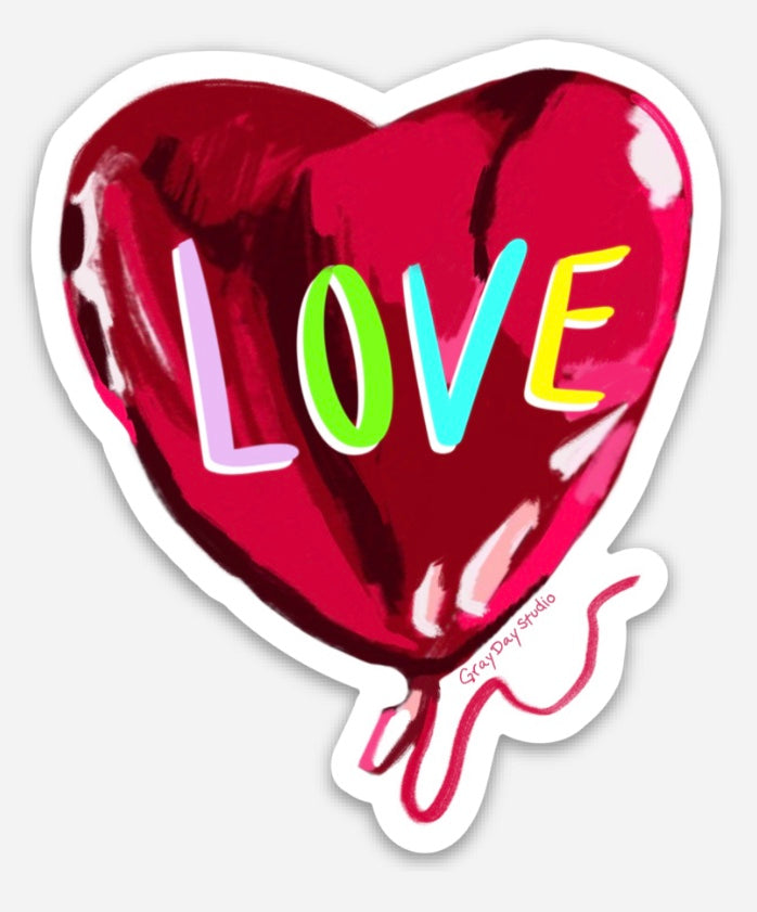 Love Balloon sticker. Cute way to celebrate love and Pride month!