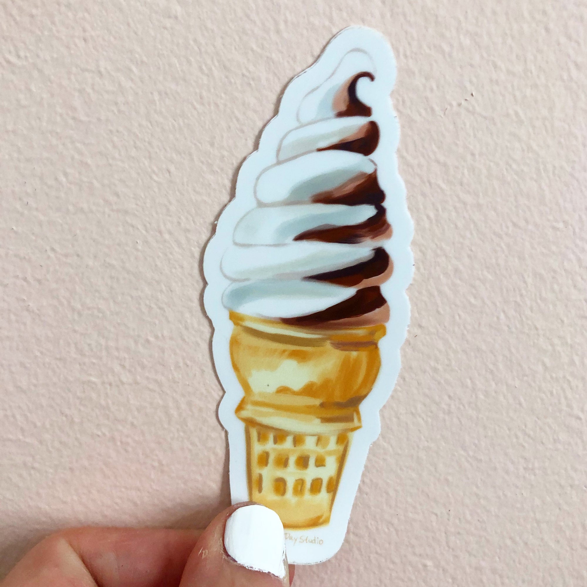Soft serve ice cream sticker, summer time sticker, by Abigail Gray Swartz