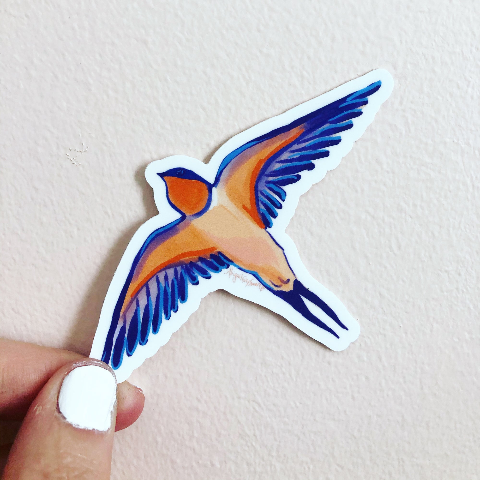Swallow sticker, bird sticker, by Abigail Gray Swartz