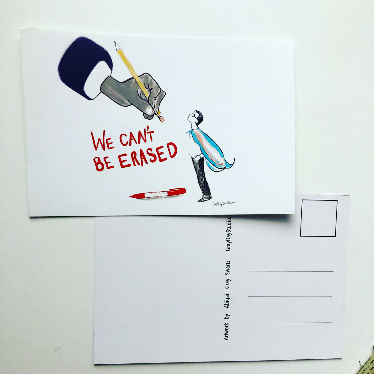 Trans Rights, political postcards, write your representatives--Greeting Card